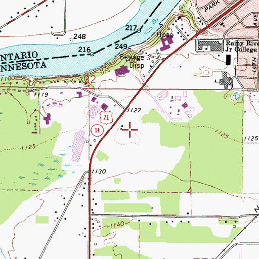 Topographic Map of International Falls Clinic, MN