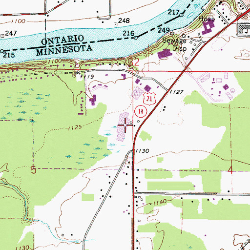 Topographic Map of International Mall, MN