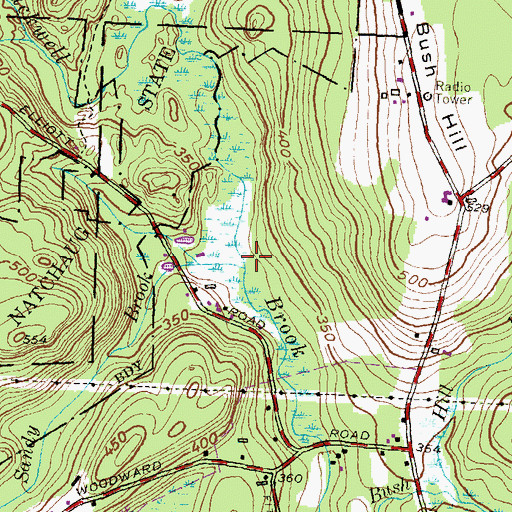 Topographic Map of Sandy Brook, CT