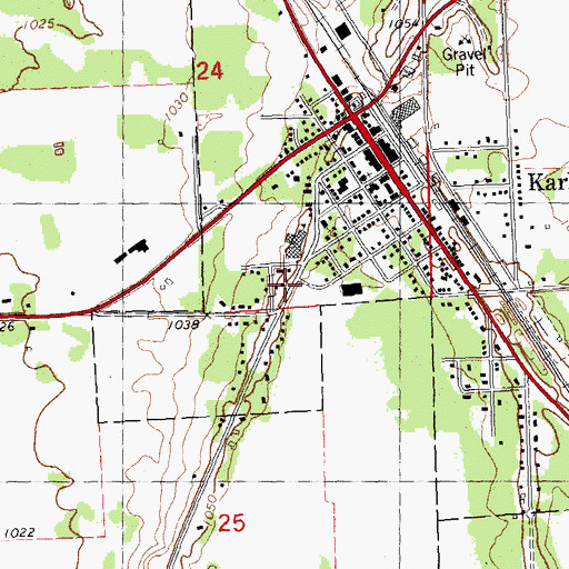 Topographic Map of Karlstad Gospel Tabernacle Church, MN