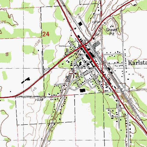 Topographic Map of First Lutheran Church, MN
