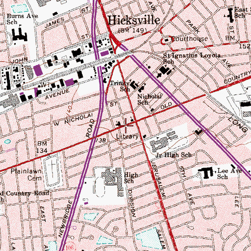 Topographic Map of Long Island Christian Academy, NY