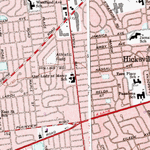 Topographic Map of Our Lady of Mercy Church, NY