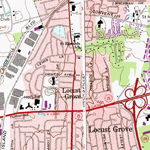 Topographic Map of Syosset Gospel Church, NY