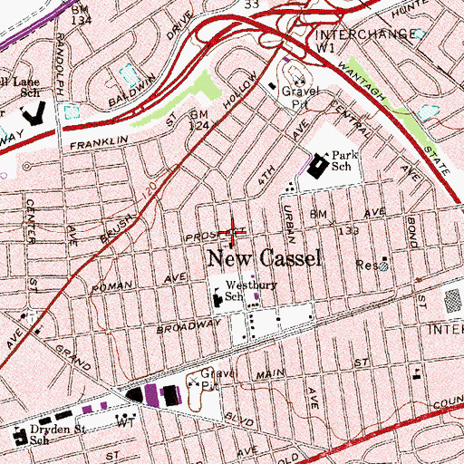 Topographic Map of Eben - Ezer Baptist Church, NY