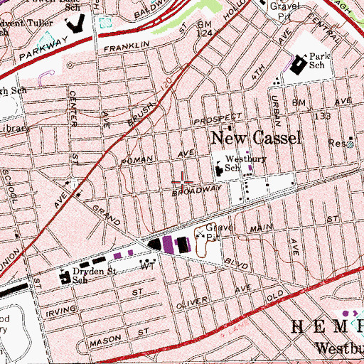 Topographic Map of Grace Temple Church of God, NY