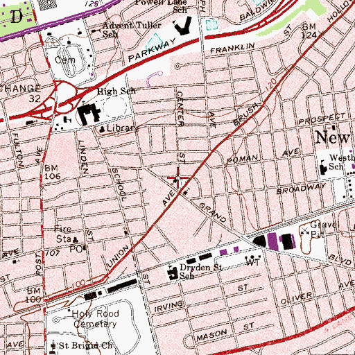 Topographic Map of Westbury African Methodist Episcopal Church, NY