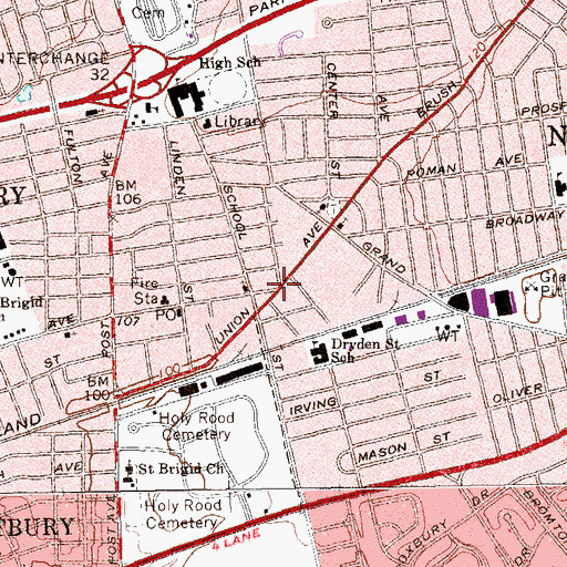 Topographic Map of Saint Luke's Pentecostal Church, NY