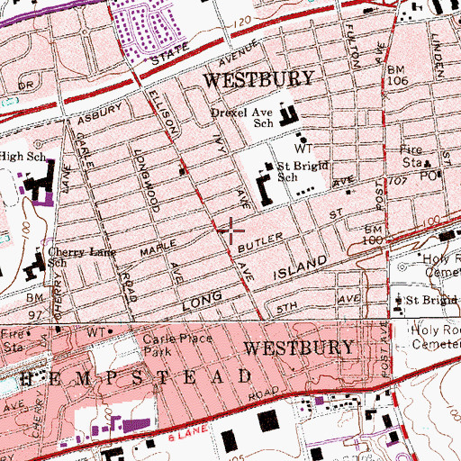 Topographic Map of Korean Evangelical Church, NY