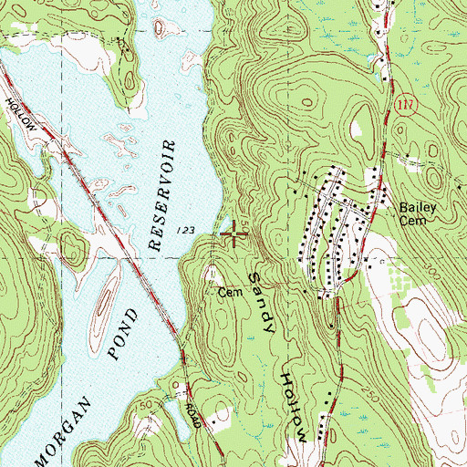 Topographic Map of Sandy Hollow, CT
