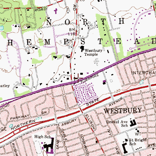Topographic Map of Redeemer Lutheran Church, NY