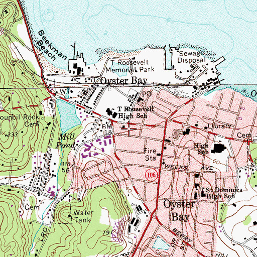 Topographic Map of North Shore Assembly of God, NY