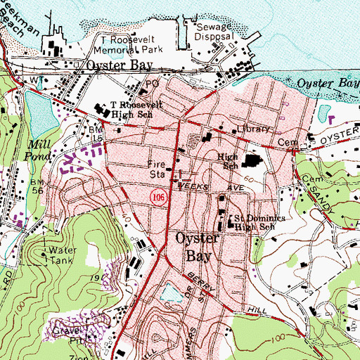 Topographic Map of North Shore Community Church, NY