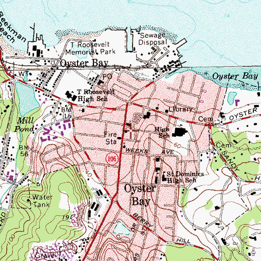 Topographic Map of Mount Olive Baptist Church, NY