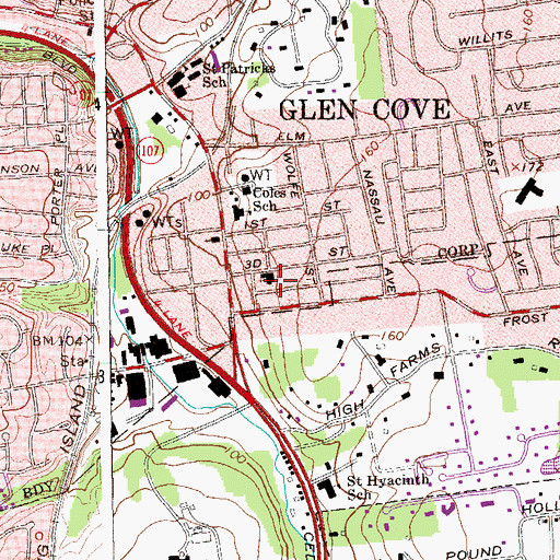 Topographic Map of Saint Rocco's Church, NY