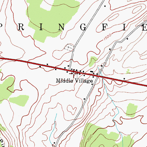 Topographic Map of Springfield Church (historical), NY