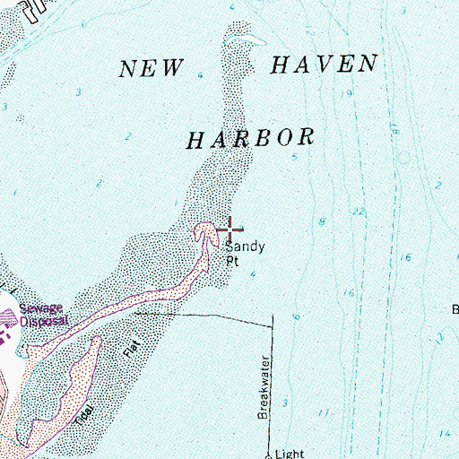 Topographic Map of Sandy Point, CT