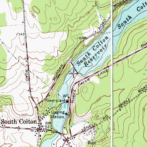 Topographic Map of Three Falls, NY