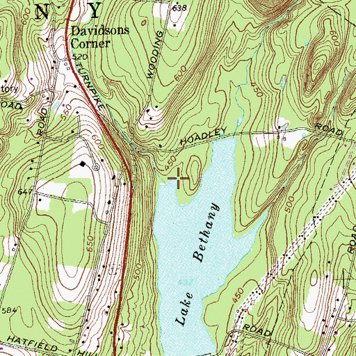 Topographic Map of Sanford Brook, CT