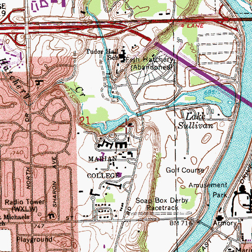 Topographic Map of Saint Francis Colonnade, IN