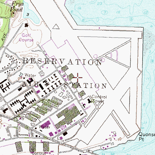 Topographic Map of Naval Air Station Quonset Point (historical), RI