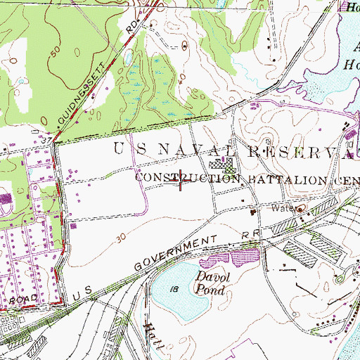 Topographic Map of Camp Thomas (historical), RI