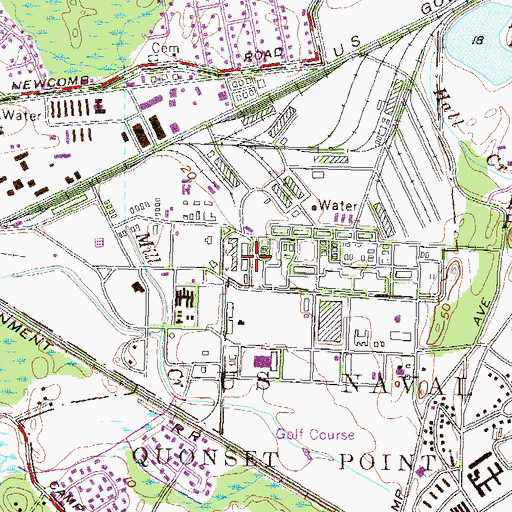 Topographic Map of Camp Endicott (historical), RI