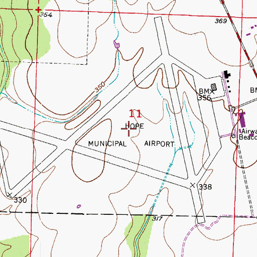 Topographic Map of Southwestern Proving Ground (historical), AR