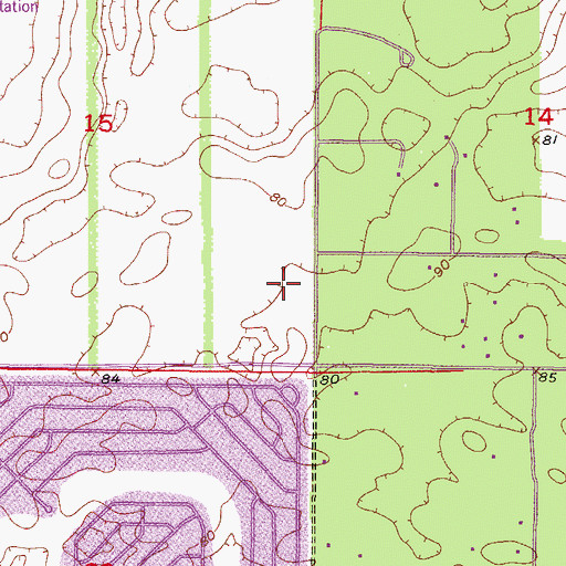 Topographic Map of Pine Grove Elementary School, FL