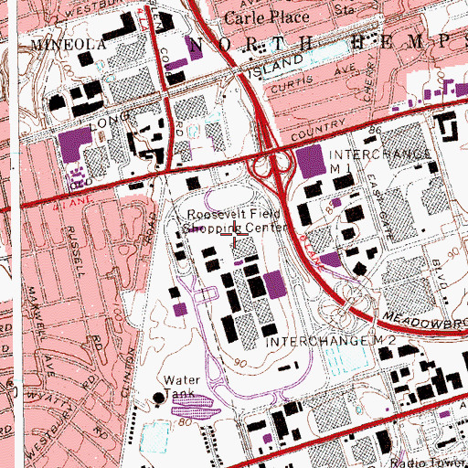 Topographic Map of Naval Air Facility Roosevelt Field (historical), NY