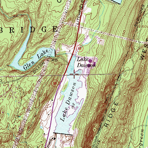 Topographic Map of Sargent River, CT