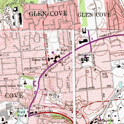 Topographic Map of Community Gospel Church, NY