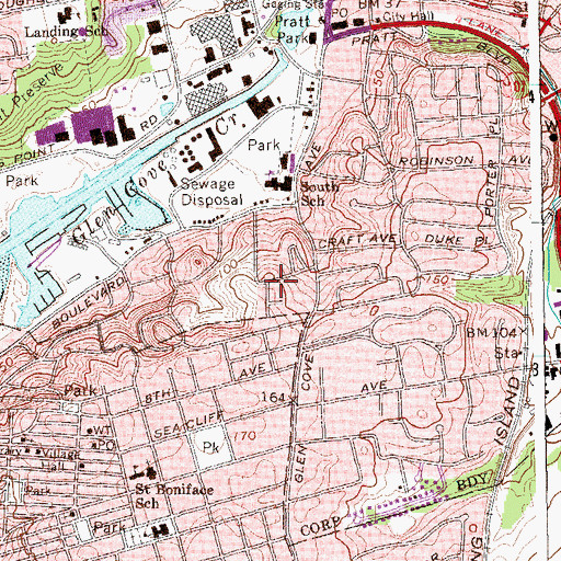 Topographic Map of Salem Baptist Church, NY