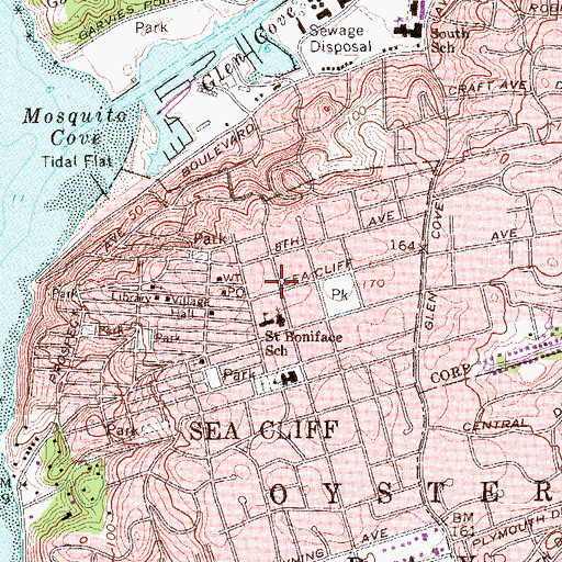 Topographic Map of Sea Cliff Gospel Chapel, NY