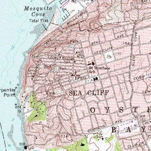 Topographic Map of Saint Luke's Episcopal Church, NY