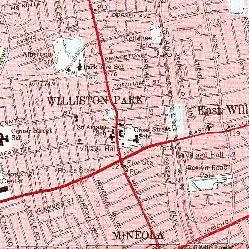 Topographic Map of Saint John's Lutheran Church, NY
