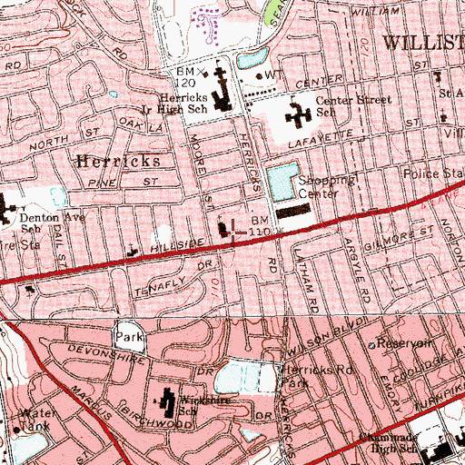 Topographic Map of Hillside United Methodist Church, NY
