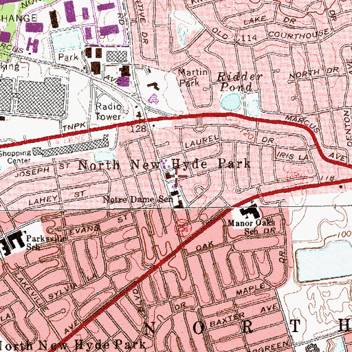 Topographic Map of Trinity Lutheran Church, NY
