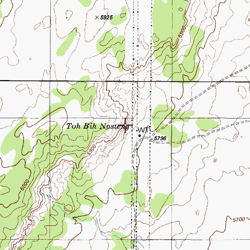Topographic Map of Toh Bih Nosteny, AZ