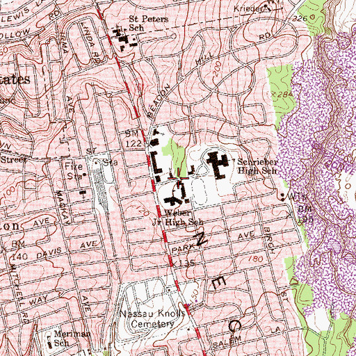 Topographic Map of Bible Church of Port Washington, NY