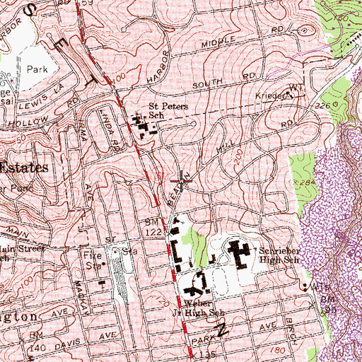 Topographic Map of Port Washington United Methodist Church, NY