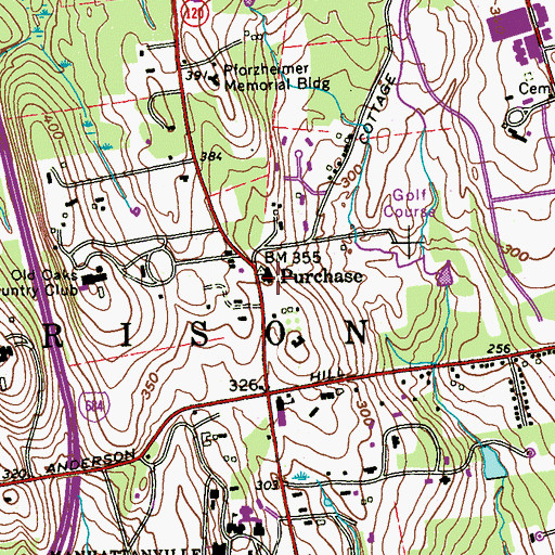 Topographic Map of Purchase Community House, NY