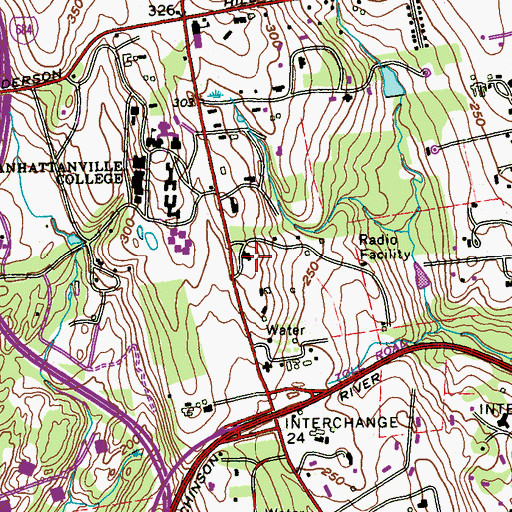 Topographic Map of Brook Farm (historical), NY