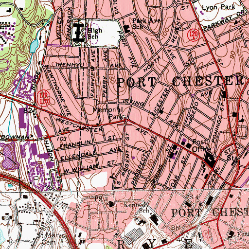 Topographic Map of Saint Peter's Episcopal Church, NY