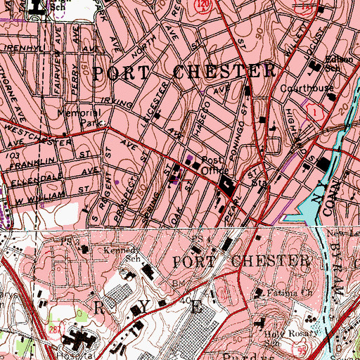 Topographic Map of Saint Marys School, NY