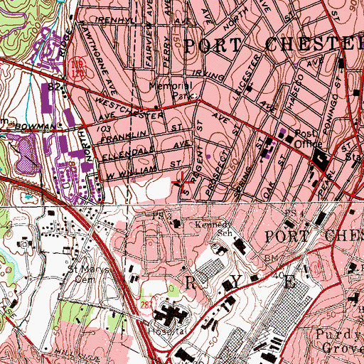 Topographic Map of Corpus Christi Church, NY