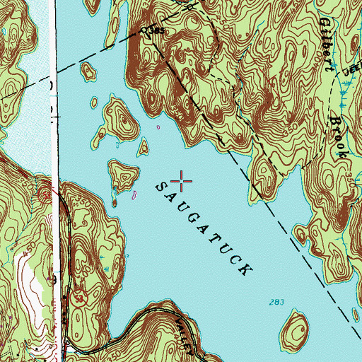 Topographic Map of Saugatuck Reservoir, CT