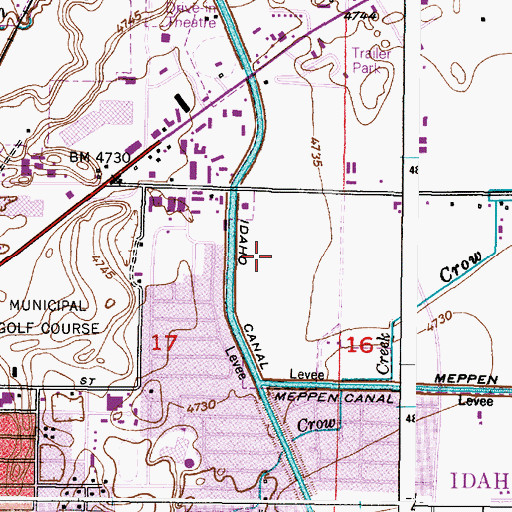 Topographic Map of Bureau of Land Management Idaho Falls District, ID