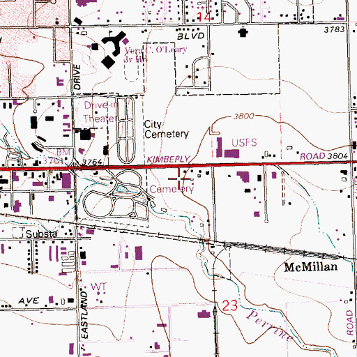 Topographic Map of Bureau of Land Management Twin Falls District, ID