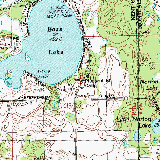 Topographic Map of Pleasant Hill Camp, MI